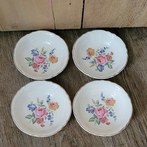 4 vintage scio hazel pottery bowls 5 1/4 inch